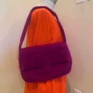 French Connection Wool Mohair Blend Pink Purple Purse